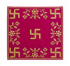 Designer Square Velvet Embroidered Pink Pooja Aasan Cloth for Mandir | Premium Altar Cover for Temple, Puja Chowki, Home Shrine & Diwali Decoration