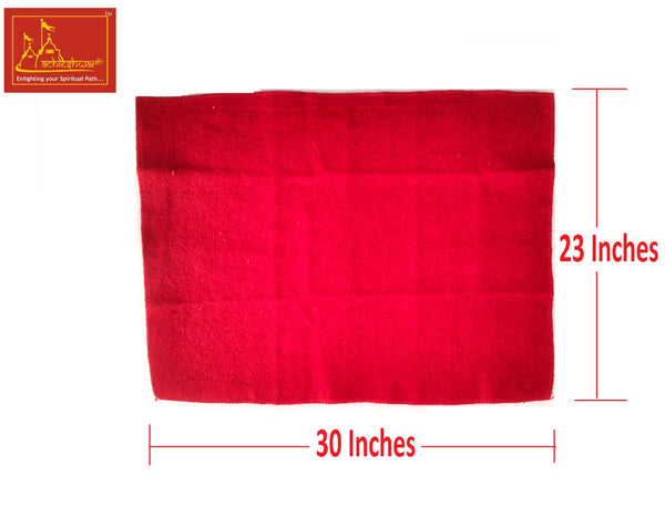 Red Woolen Pooja Aasan 2-pcs