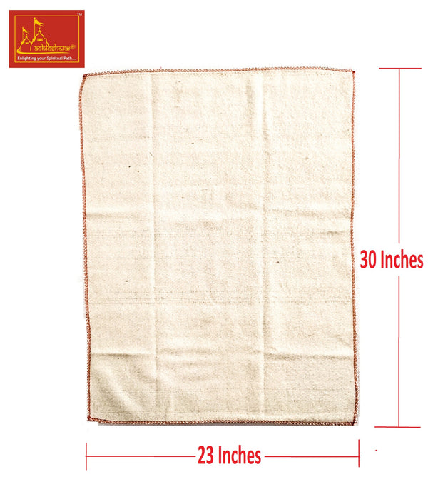 White Woolen Pooja Aasan 2-Pcs