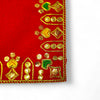 Designer Velvet Embroidered Pooja Aasan Cloth 20X40 inch RED | Chowki Aasan for God Idol