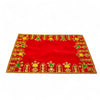 Designer Velvet Embroidered Pooja Aasan Cloth 20X40 inch RED | Chowki Aasan for God Idol