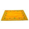 Designer Velvet Embroidered Pooja Aasan Cloth 16X24 inch Yellow | Chowki Aasan for God Idol