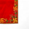 Designer Velvet Embroidered Pooja Aasan Cloth 16x24 inch RED | Chowki Aasan for God Idol