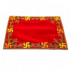 Designer Velvet Embroidered Pooja Aasan Cloth 16x24 inch RED | Chowki Aasan for God Idol