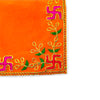 Designer Velvet Embroidered Pooja Aasan Cloth 20x30 inch Orange | Chowki Aasan for God Idol