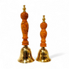Achleshwar Bronze Pooja Bell with Wooden Handle Traditional Indian Pooja Ghanti