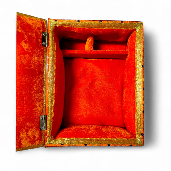 Laddu Gopal Velvet Wooden Jhapi Ji with Transparent Window | Decorative Storage Box for Poshak, Jewellery & Shringar Accessories Achleshwar