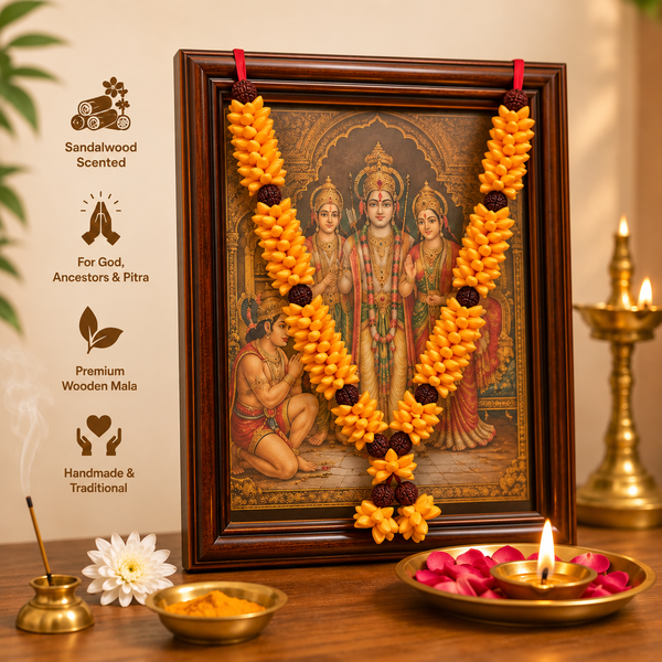 Rudraksha Chandan Mala for God Idol Decoration
