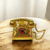 Golden Metal Telephone Toy for Laddu Gopal Ji & Radha Krishna Ji | Miniature Decor for God Idols