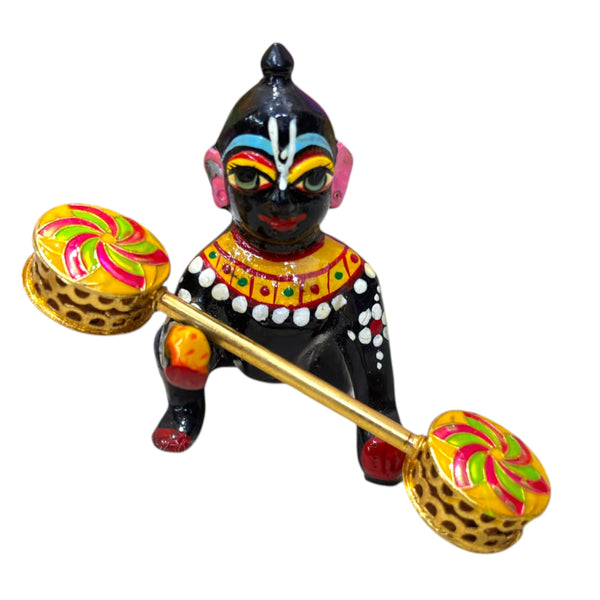 Small Metal GhughraToyfor Laddu Gopal Ji & Radha Krishna Ji | Miniature Decor for God Idols (Copy)