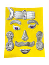 German Silver Shivling Shringar Set /Shiv Ji Mukharbind (face of Lord Shiva) – 11-Piece Decorative Ornament for Lord Shiva Idol | Size 14 inch
