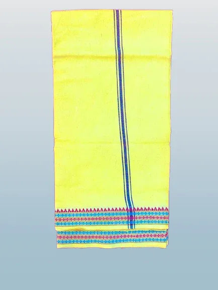 Regular unstiched dhoti cotton Yellow colour - Achleshwar