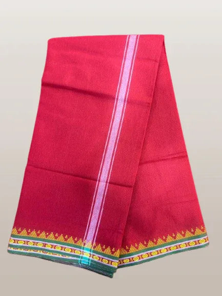 Regular unstiched dhoti cotton red colour - Achleshwar