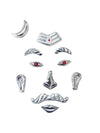 German Silver Shivling Shringar Set /Shiv Ji Mukharbind (face of Lord Shiva) – 11-Piece Decorative Ornament for Lord Shiva Idol |Size 6 inch