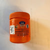 Orange sindoor powder container with back label and barcode