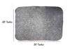 Rectangular grey woolen puja asan mat with dark stitched trim