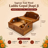 Sagwan Wooden Jhapi Ji for Laddu Gopal | Premium Teak Wood Storage Box for Bal Gopal Idol, Safe Keeping, Temple & Travel Use | Achleshwar