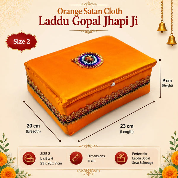 Bal Gopal Laddu Gopal Satan Jhapi Ji | Premium Padded Storage Box for Laddu Gopal Idol, Safe Keeping, Travel & Temple Use | Achleshwar