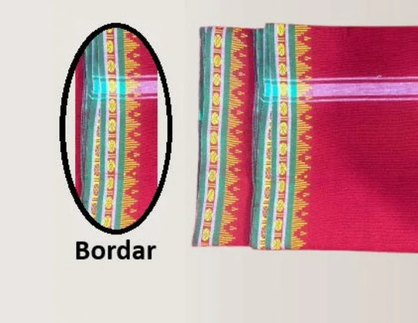 Regular unstiched dhoti cotton red colour - Achleshwar