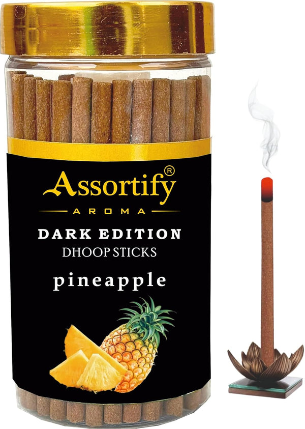 Pineapple Dhoop Sticks Jar|Natural Ingredients||100Gm Jar Packaging | Less Smoke|