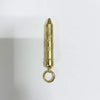 Gold-toned cylindrical pichkari accessory with engraved pattern and hanging loop