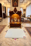 Red & White Woolen Pooja Aasan