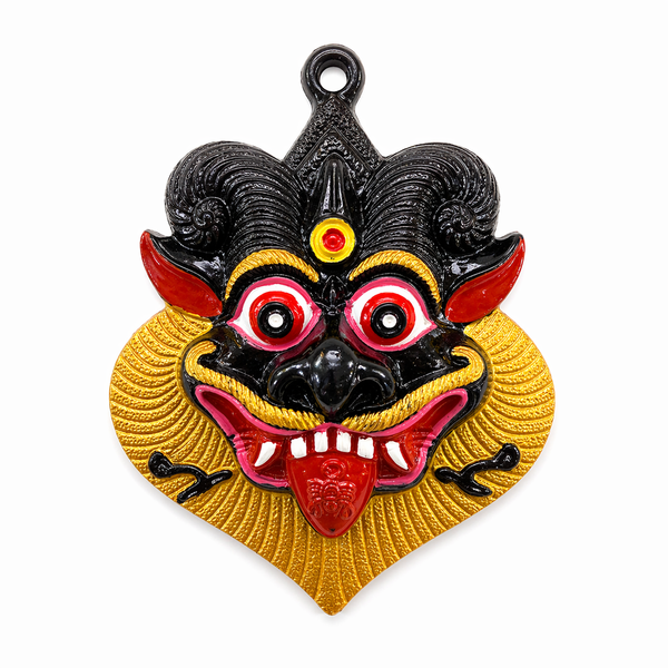 Black & Gold Bhoot Face Mask Nazar Battu for Home Entrance Protection