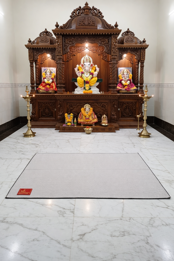 Premium Light Brown Woolen Aasan (23x27 Inch) – Handcrafted Pooja & Meditation Mat - Achleshwar