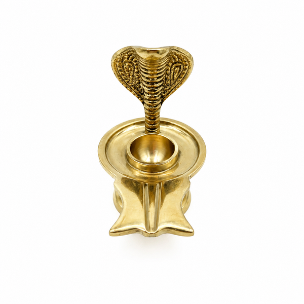 Vinay Premium Brass Jalheri with Sheshnag for Small Shivling – Traditional Pooja Stand