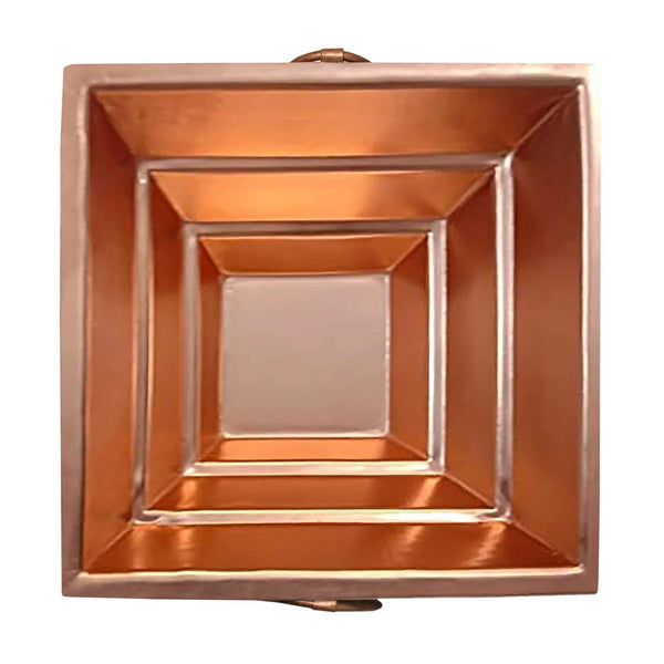 Copper square hawan kund with layered inner square bowl