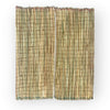 Decorative darbha grass mat, rectangular woven sheet in green and straw tones
