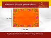 Orange velvet pooja aasan cloth with gold, green and red vine corner border
