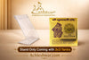 Dhumavati Yantra display stand with printed card, ornate gold design