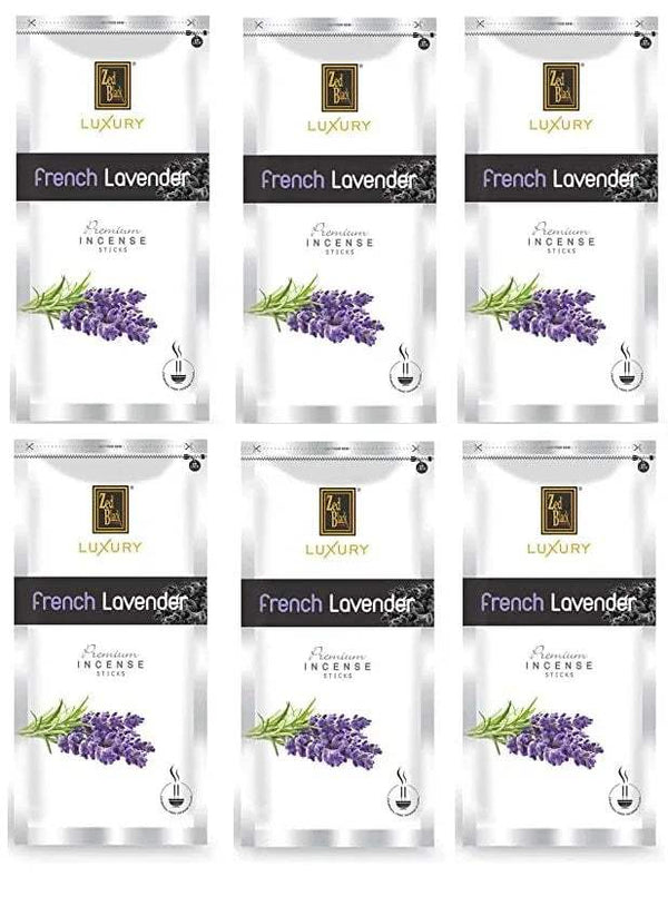 French Lavender luxury agarbatti incense packs with lavender sprigs on front