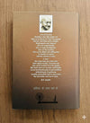Hardbound diary back cover with Gandhi quote block and small portrait, wheel graphic