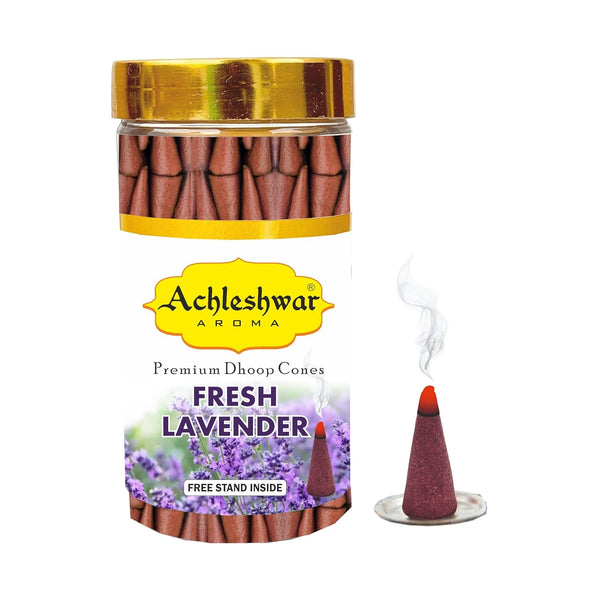 Fresh Lavendar Dhoop Cones Box|Bamboless||100gm Jar Packaging | Less Smoke|
