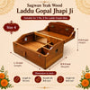 Sagwan Wooden Jhapi Ji for Laddu Gopal | Premium Teak Wood Storage Box for Bal Gopal Idol, Safe Keeping, Temple & Travel Use | Achleshwar