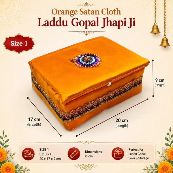 Bal Gopal Laddu Gopal Satan Jhapi Ji | Premium Padded Storage Box for Laddu Gopal Idol, Safe Keeping, Travel & Temple Use | Achleshwar