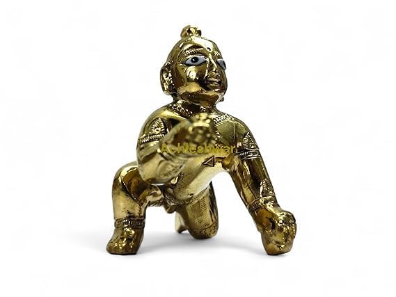 Ashtadhatu Superfine Laddu Gopal Idol | Bal Gopal Krishna Ji Murti | Ashtadhatu Krishna Statue for Mandir, Puja & Janmashtami