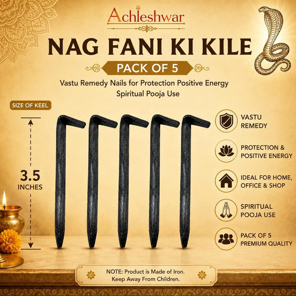 Nagfani Ki Keel | Traditional Tamra Nails for Pooja, Temple, Wooden Mandir, Religious Rituals & Decorative Applications | Achleshwar