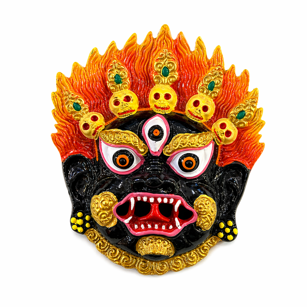 Black & Gold Bhoot Face Mask Nazar Battu Wall Hanging for Entrance Protection