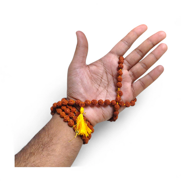 Lab Certified 5 Mukhi Rudraksha Mala 108+1 Beads for Japa & Meditation | 4mm–8mm | Authentic Natural Rudraksha with Certificate | Achleshwar