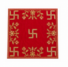 Designer Square Velvet Embroidered Red Pooja Aasan Cloth for Mandir | Premium Altar Cover for Temple, Puja Chowki, Home Shrine & Diwali Decoration