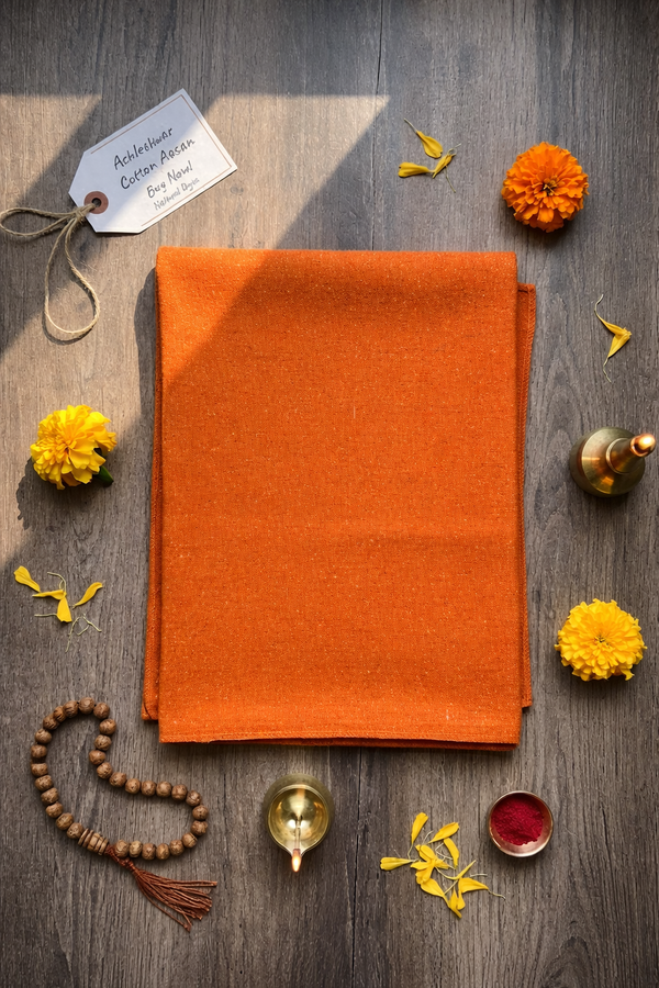 pooja aasan orange woolen mat