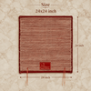 Maroon striped handwoven kusha grass mat, 24x24 inch, with hanging ties