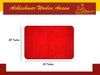 Woolen pooja asaan mat, red, rounded-corner rectangle, shown with size measurements