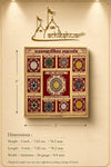 Das Mahavidya Yantra board size diagram with labeled dimensions on a cream card