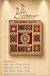 Das Mahavidya Yantra board size diagram showing 6 inch dimensions on cream card