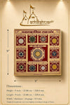 Das Mahavidya Yantra board size diagram showing 9 inch dimensions on cream card