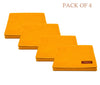 Yellow wool pooja mat set of 4 with stitched border and brand label